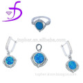 Bulk sale high quality 925 silver blue opal set